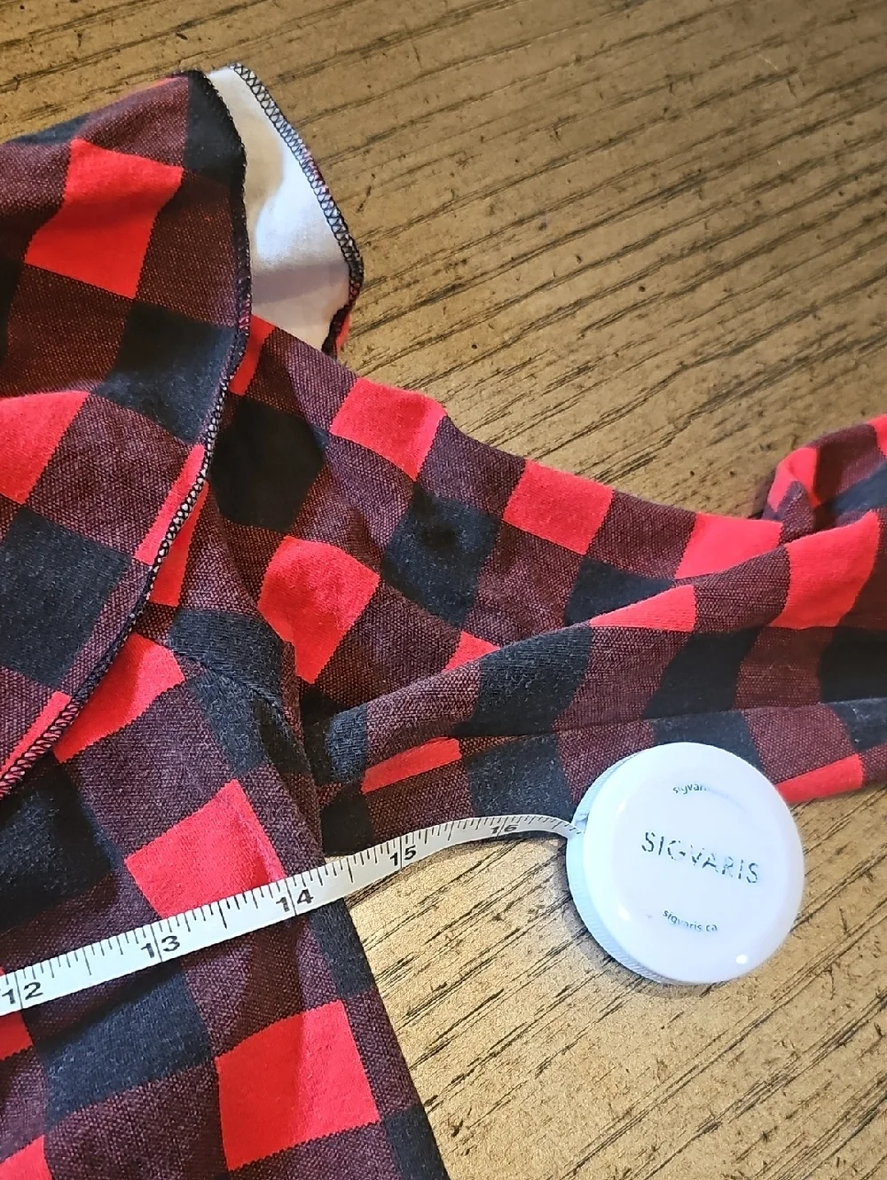 Girls' Red & Black Buffalo Plaid Ruffle Neck Top Size 16